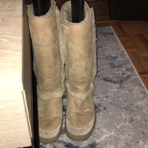 Tall sand Ugg boots